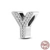 26 A-Z Alphabet Beads Silver Love Letter Charm Fit Bangle Charms Bracelet CZ Zircon Bead Jewelry - Image 7