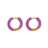 Colorful Enamel Stainless Steel Hoop Earrings for Women Geometric Round Circle Earrings Gold Color Jewelry - Image 11