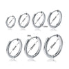 1 Pair Stainless Steel Round Hoop Earrings For Women 2.5mm Thick Hip-hop Street Pop Ear Buckle Classic Huggie Daily Jewelry - Image 5
