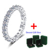 Djmax Silver 3mm Full Enternity Diamond Engagement Ring For Women Wedding Band Ring - Image 5