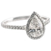 Pear-Cut Cubic Zirconia Ring with Pavé Band in Silver-Tone - Image 14