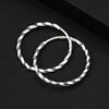 Silver Twisted Round Hoop Earrings for Women Jewelry Minimalist Geometric Accessories - Image 8