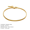 White Golden Men's Stainless Steel Accessories 1.5MM Box Chain Square Pendant Bracelet in Gift Jewelry - Image 8
