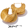 Stylish Unique Stainless Steel Geometric Statement Earrings Creative Metal Gold Color Temperament Jewelry Women - Image 1