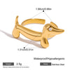 Miia Minimalist Geometric Lines Small Cat Dog Open Ring for Women Stainless Steel Zirconia Inlaid Funny Cute Jewelry - Image 9