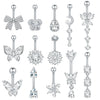1pc Belly Button Piercing for Women Zircon Moon Butterfly Belly Button Ring Cartilage Navel Earring Jewelry Piercing ombligo - Image 1