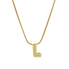 Cute English Letter Initial Necklace Gold Plated Zircon Paved Necklace Puffy Bubble Letter Necklace for Women - Image 27