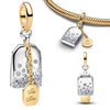 Silver Glass Slipper Charm Pink Envelope Floral Tulip Golden Key Sword Bee Cicada Butterfly Beads Necklace Fit Bracelet - Image 13