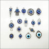 Palm Oval Flower Connectors Antique Silver Plated Blue Resin Eyes For Bracelets Charms Making Jewelry Hcjbab - Image 1