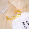 Stainless Steel Cuff Bracelet on Hand Women Geometric Flower Leaves Eye Adjustable Open Gold Color Bangle Jewelry - Image 24