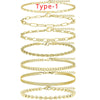 5Pcs/7pcs Gold Plated Anklet Cuban Link Figaro Paperclip Rope Herringbone Chain Anklets Set Gift for Women Girls - Image 9