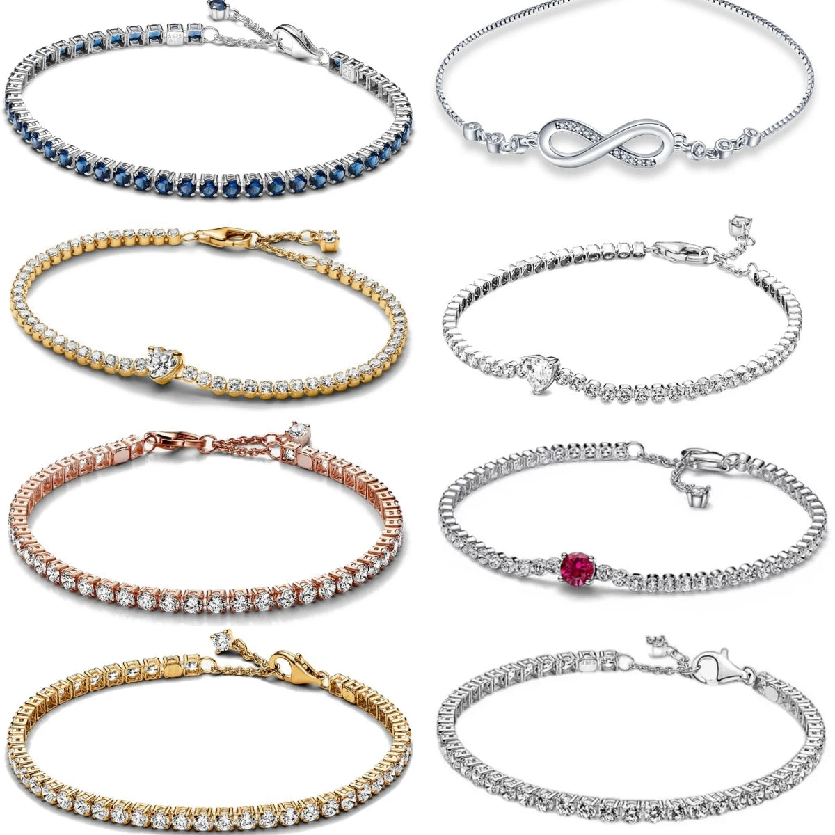 Silver Cubic Zircon Oxide Bracelet For Women Trinkets Simple Engagement Wedding Charm Jewelry Gift - Image 1