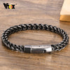 6.3mm Vintage Bracelets for Men, Double Layer Cuban Chain, Franco Foxtail Chain Bracelet, Retro Srainless Steel Wristband - Image 4