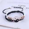 2 PC Jewelry Set Couple Black White Tai Chi Bracelet Rope Adjustable Chain Set Simple Style Daily Wear Jewelry - Image 2