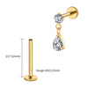Titanium 16G Teardrop Dangle CZ Labret Stud Waterdrop Tragus Cartilage Earring Flatback Helix Piercing - Image 7