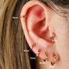 2pcs Stainless Steel Minimal Hoops Earrings for Women Round Circle Punk Helix Tragus Rainbow CZ Huggie Earring Piercing Jewelry - Image 2
