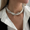Multilayer Tassel Chain Necklace with Imitation Pearl Details - Image 2
