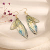 Rainbow Gradient Color Resin Double Butterfly Wings Long Drop Earrings for Women Gold Plated Alloy Wedding Jewelry - Image 9