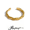 Minimalist Stainless Steel Hammer Metal Twisted Open Ring for Women Finger Jewelry - Image 1