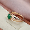 Delicate Gold with Circle Cut Emerald Zircon Rings for Women European Golden Jewelry Wedding Elegant Rings Lovers Gifts - Image 5