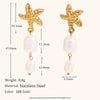 Gold-plated Stainless steel Starfish Shell Pearl Pendant Tassel Earrings Woman Jewellery - Image 7