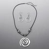 Vintage Bohemian Style Metal Spiral Pendant Necklace Earrings for Women Creative Two-piece Beach Vacation Jewelry Set - Image 6