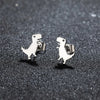 1Pair Minimalist Cute Female Stainless Steel Mini Dinosaur Stud Earrings For Girls Jewelry Accessory Gifts - Image 1