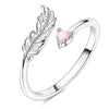 Clover Adjustable Ring Silver Rotating Cherry Blossom Flower Open Rings For Women Wedding Jewelry Gift - Image 37