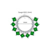Clicker Segment Hoop Earring with Cubic Zirconia for Piercings in 8 mm or 10 mm Sizes - Image 4