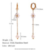 Gold Plated Snowflake Long Tassel Hoop Earrings 316L Stainless Steel Jewelry For Women Everyday Wear - Image 10
