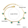 Blue Stone Anklets for Women Bracelet on Leg Stainless Steel Women's Chain Anklets Wedding Party Jewelry - Image 1