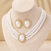 Imitation Pearl Necklace Earrings Set For Women Jewelry Classic Styles Party Accessories Holiday Gifts - Image 1