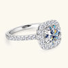 Brilliant Halo Ring 8mm D Engagement Wedding Finger Rings Gold for Women with - Image 10