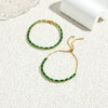 Emerald Cubic Zirconia CZ Tennis Bracelets for Women Gold Plated Charm Green Female Bangles Wedding Jewelry Gift - Image 6