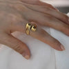 Chunky Adjustable Water Droplet Rings Handmade High Polished Thumb Band Statement Ring for Women Girl Opening Ring - Image 3
