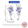 Silver Celestial Star Moon Hoop Earrings Purple Blue CZ Heart Starburst Dangle Huggie Earrings Jewelry for Women - Image 5