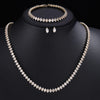 Round Cubic Zirconia Tennis Necklace and Earrings Bridal Jewelry Set - Image 11