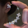1Pc Zircon Flower Leaves Crystal Clip Earrings Simple Ear for Women Ear Cuff Earring Jewelry Birthday Gift - Image 1