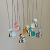 Colorful Stone Grape Cluster Pendant Necklace on Box Chain - Image 15