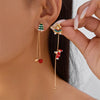 Moving Santa Claus Tassel Dangle Earrings for Women Christmas Tree Snowflake Asymmetric Long Earring Year Jewelry - Image 13