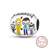 Silver Charm Bead Mother's Day Love Heart Family Charm Bead Pendant Fits Bracelet Womens Jewelry Gifts - Image 40