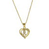 A-Z English Letter Initial Necklace Gold Plated Necklace Micro Setting Zircon Heart Necklace for Women - Image 30