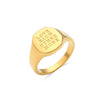 Engrave Jewelry Gift Minimalist Letter Word Suqare Stainless Steel Ring Gold Ring Plated For Women - Image 12