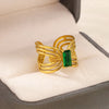 Gemstone Flower Stainless Steel Rings Zircon Adjustable Ring Women Wedding Anti Fading Jewelry Vacation Accessories Gift - Image 19