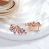 Shiny Purple Zircon Butterfly Drop Earrings Women Rose Gold Color Daily Jewelry Crystal Gift - Image 4