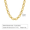 Chunky Gold Plated Link Necklace For Women, Stainless Steel Oval Thick Chain Choker Minimalist Jewelry Party Jewelry Gift - Image 7