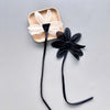 Two-Piece Fabric Flower Collar Brooch Set in Black or White - Image 8