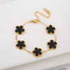 Stainless Steel Laser Five Leaf Flower Petal Adjustable Clover Bracelet Classic for Woman Girl Jewelry Party Gift - Image 21