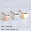 Minimalist Stainless Steel Small Stud Earrings for Women Square Mini Cute Earrings Party Gift Jewelry - Image 2