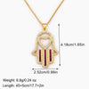 Light Palm Shape Heart/Star Design Pendant Necklace For Female Male Pave Shiny Crystal Zircon Jewelry Gifts - Image 2